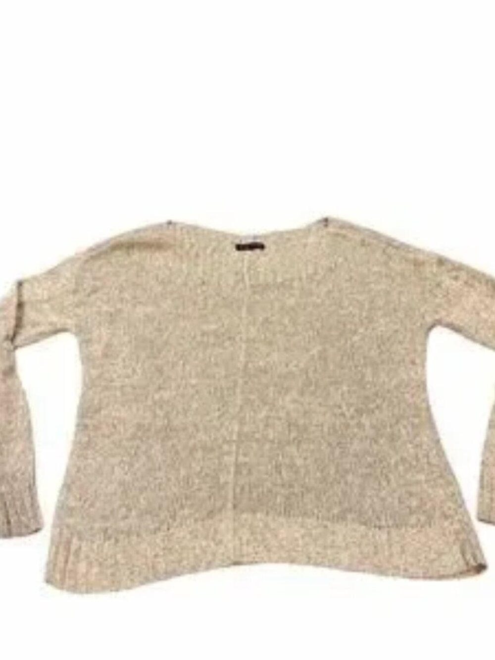 Light Brown Wide Neck Sweater